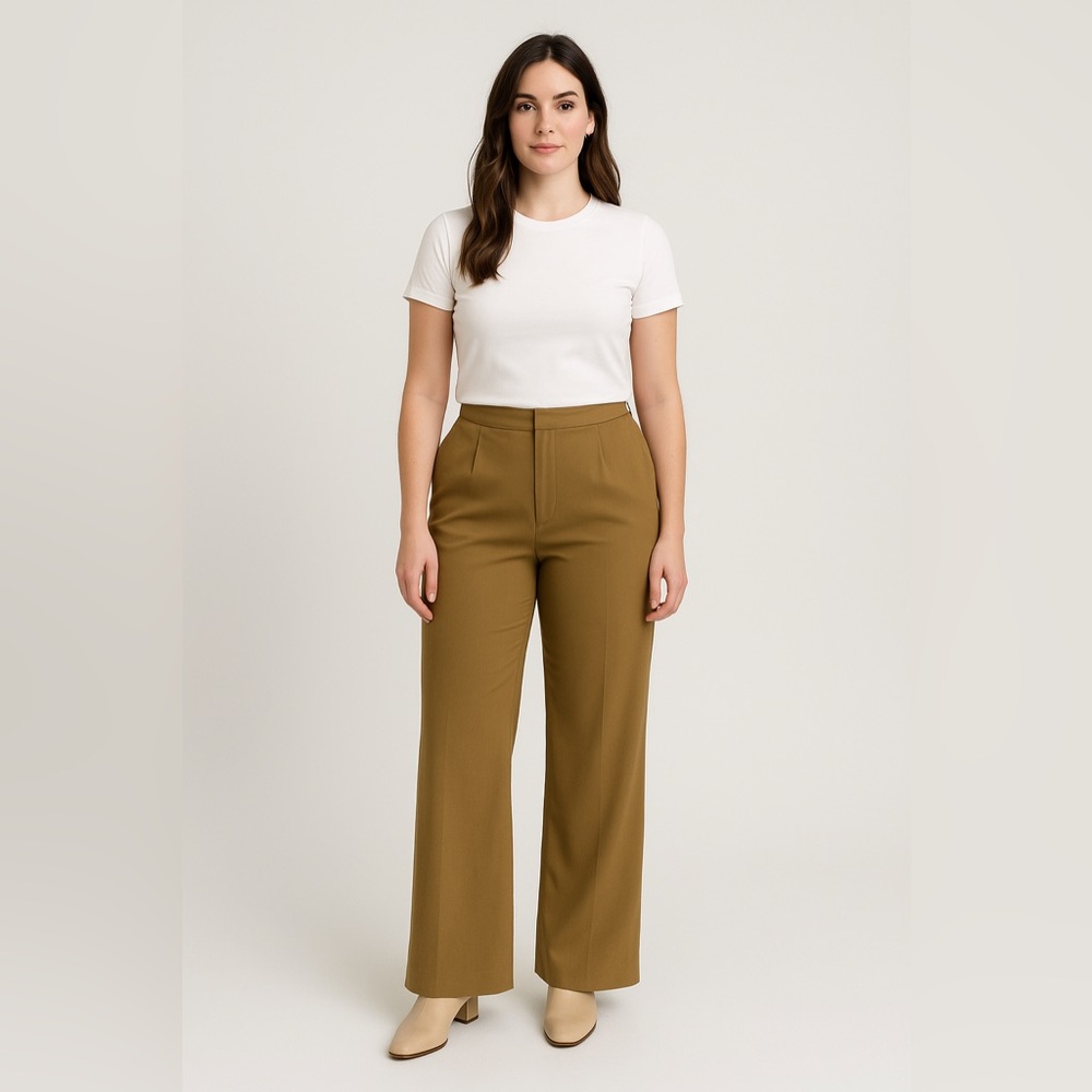 Zara women’s wide leg Tan Pants